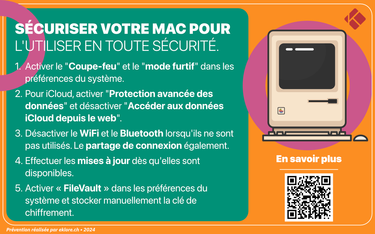 Affiche de prévention pour un Mac plus sécurisé.