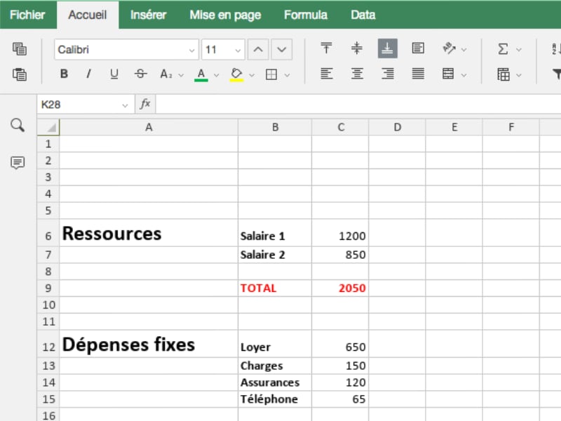 Apprendre à utiliser un tableau pour gérer son argent de poche.